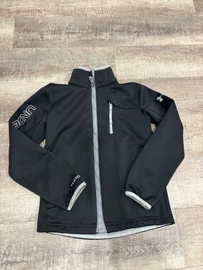 Under Armour Kids Black Softshell Jacket with Gray Trim